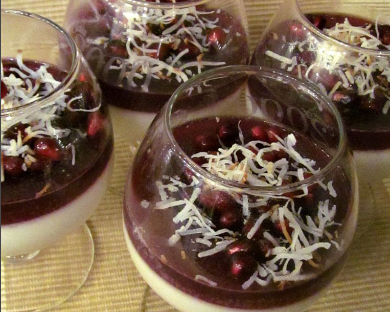 Panna Cotta with Coconut and Pomegranate – Sunnyvale-Garden